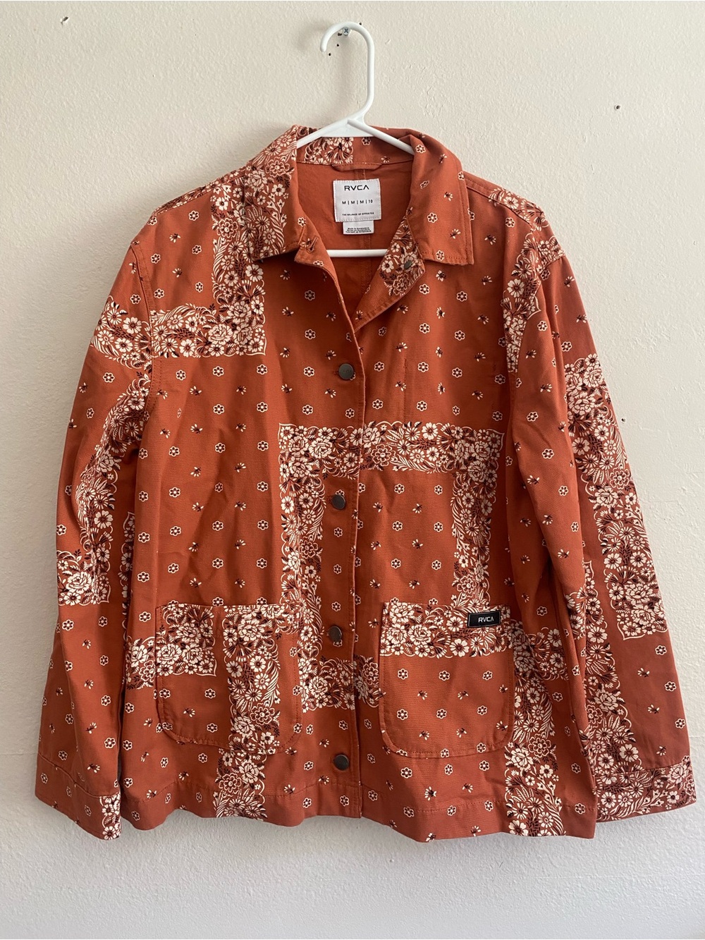RVCA Rust Bandana Patchwork Button-Up Shirt